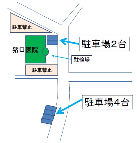 猪口医院　駐車場地図